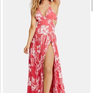 Free People Lille Printed Tie Back Maxi Dress